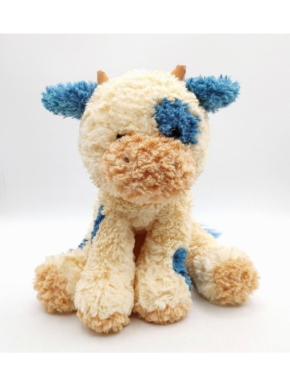 Gund Cozys Cow Cream/Blue 11" Plush Stuffed Animal Toy 6064472